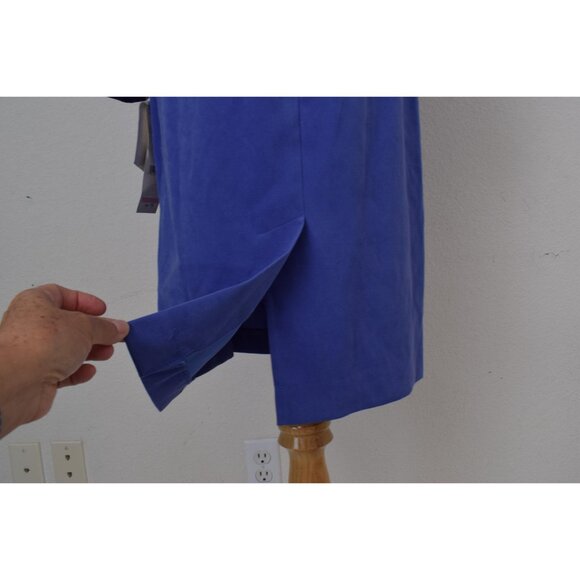 Vintage 90s Deadstock Periwrinkle  Poly/Spandex 2 pc Skirt +‎ Jacket Set - Picture 5 of 10